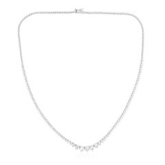 4,8 Karat SI Reinheit HI Farbe abgestufte Diamant-Tennis-Halskette 18 Karat Weißgold