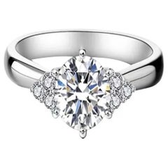 1.5 Ct Moissanite Angel Wing Ring 925 Sterling Silver Solitare Engagement Ring .