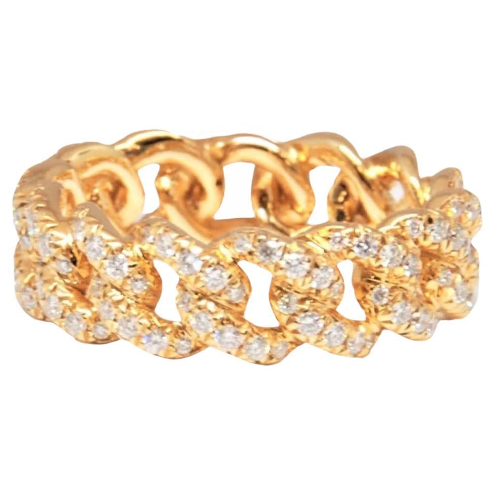 1.21 ct Gold Chain Link Diamond Band For Sale