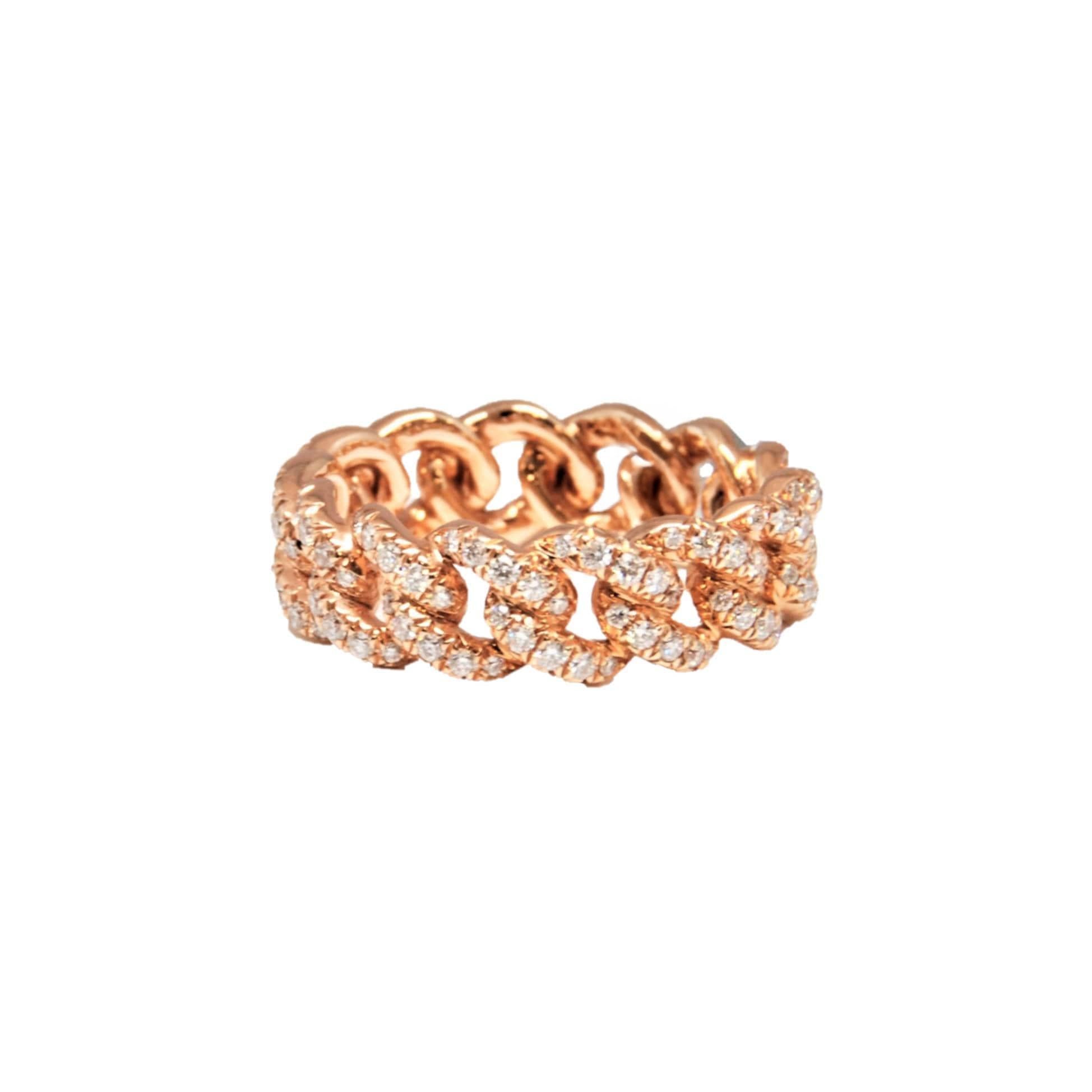 1.24 ct Rose Gold Chain Link Diamond Band