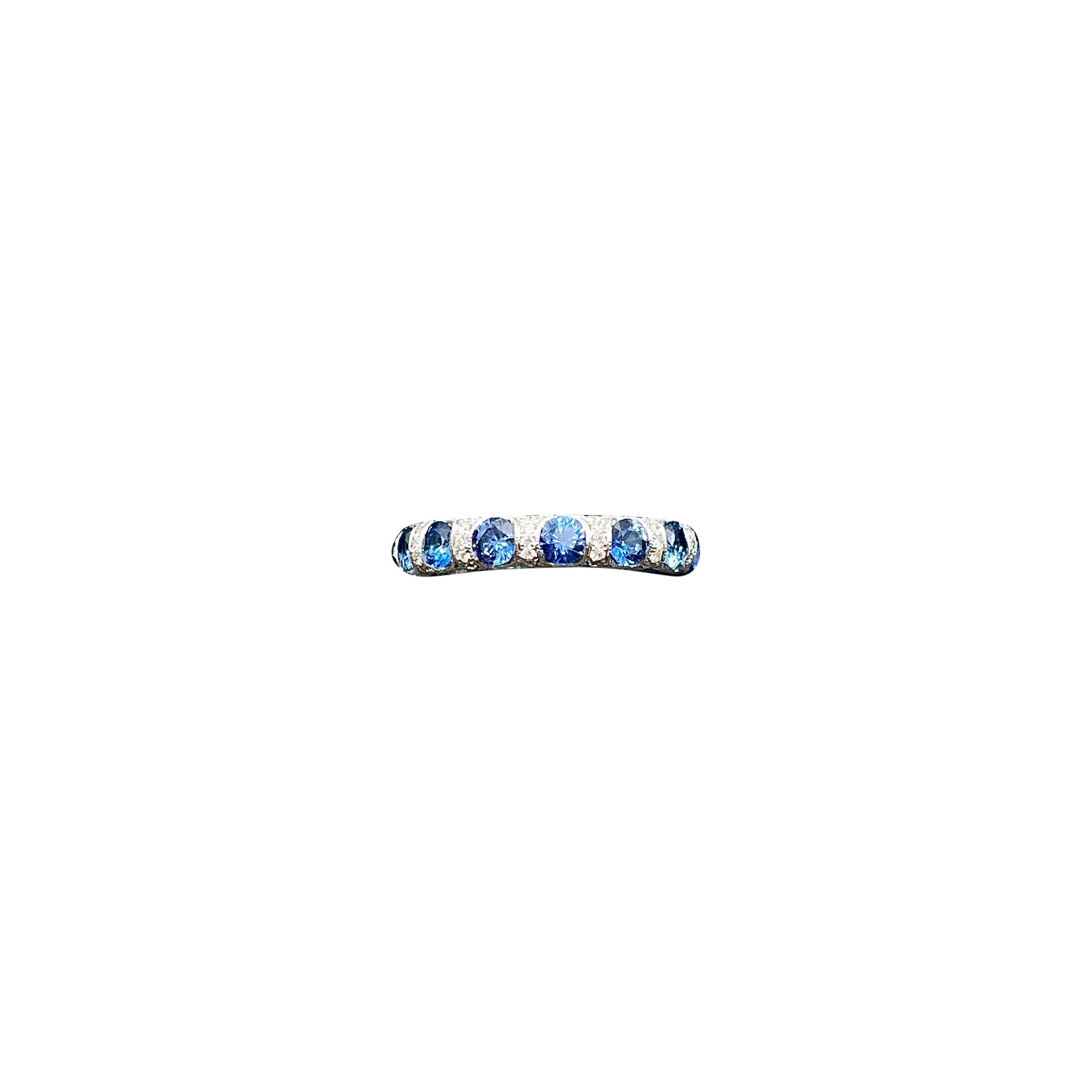 3.68 ct Natural Sapphire & Diamond Eternity Band