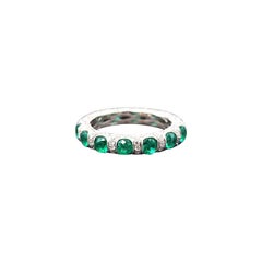 2.80 ct Natural Emerald & Diamond Eternity Band