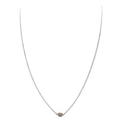 0.13 Carat Natural Diamond by the Yard Necklace 14 Karat White Gold 18''