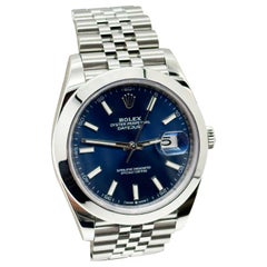2022 Rolex 126300 Datejust 41 Quadrante Blu Acciaio Inox Scatola Documenti