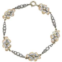 Enamel & Diamond Flower Bracelet 10