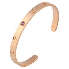 Cartier Rose Gold Love Bangle with Sapphire Size 17