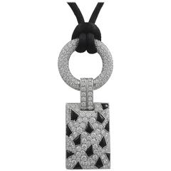 Cartier Panthere Diamond Onyx gold Pendant Necklace 12