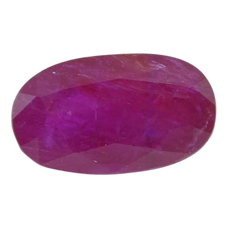 Rubí rojo violáceo ovalado de 2.38 ct certificado GIA Tayikistán sin calentar