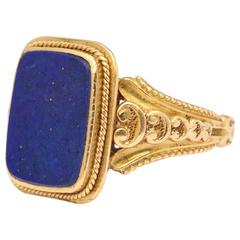 Antique  Edwardian Lapis Lazuli Gold Ring
