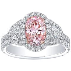 Fancy Brown Pink Diamond Two Color Gold Ring GIA Certified 1.19 Carat 