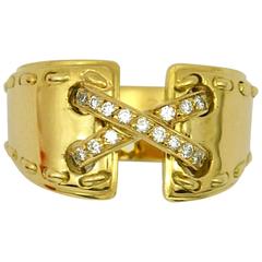 Hermes Diamond Gold Ring 7