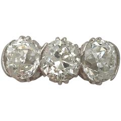 Antique 4.81 Carat Diamond Gold Trilogy Ring 1