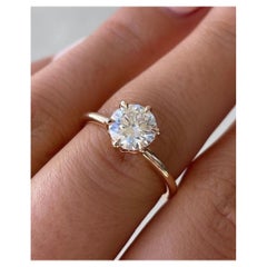 3.0 CT Round Cut Moissanite Ring Solitaire Wedding Ring 925 Sterling Silver Ring