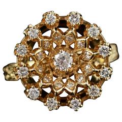 Diamond Gold Halo Ring 7