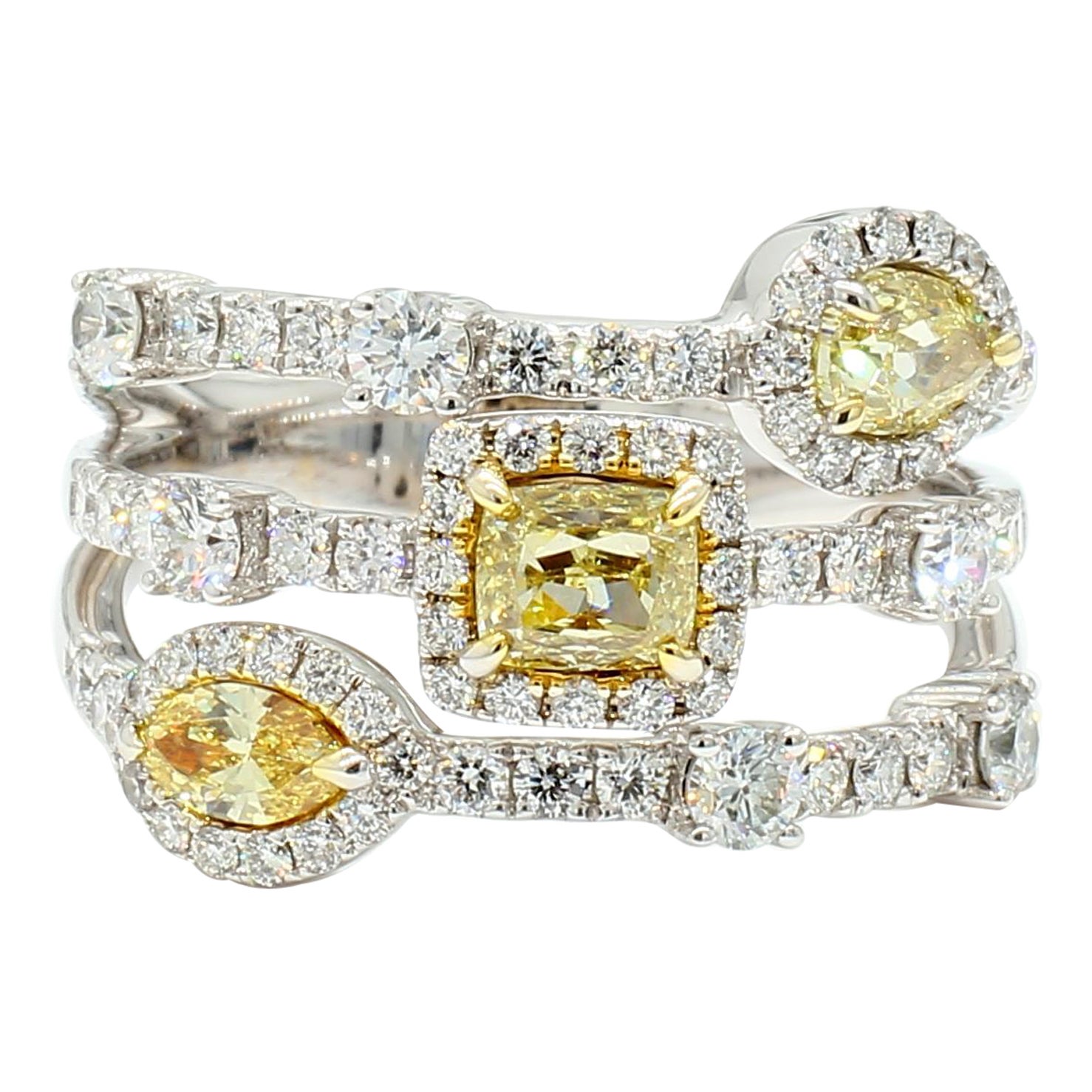 Cushion Ring with 0.60ct of Diamonds in 9kt Yellow Gold (Diamond)
