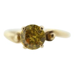10k runder Saphir YELLOW Saphir Ring. YELLOW SAPPHIRE Solitärring