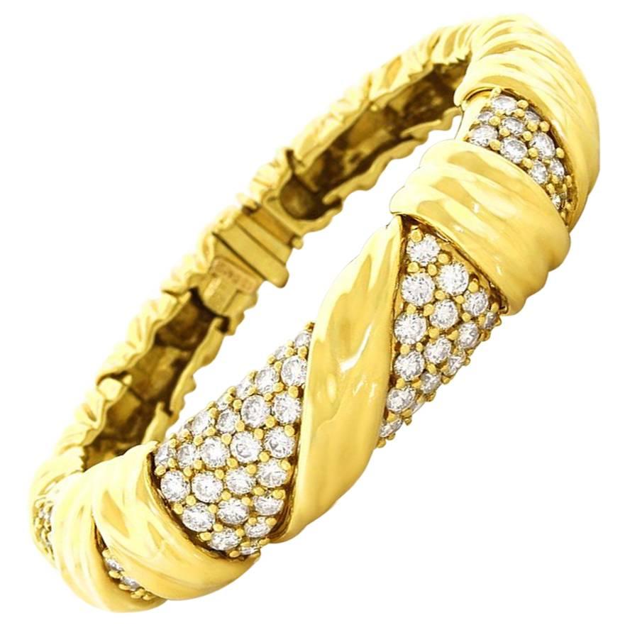 Fabulous Jose Hess Diamond-Set Gold Bracelet