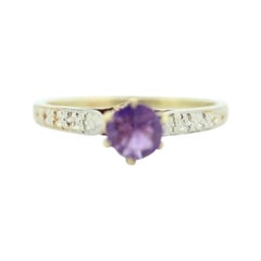 Art Deco Amethyst Ring. 14k Gold Filigree Design. Engagement Ring from Art Deco