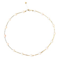 AAA+ Grade 7 mm Natural White Colour Japan Sea Water Akoya Pearl Necklace Strand