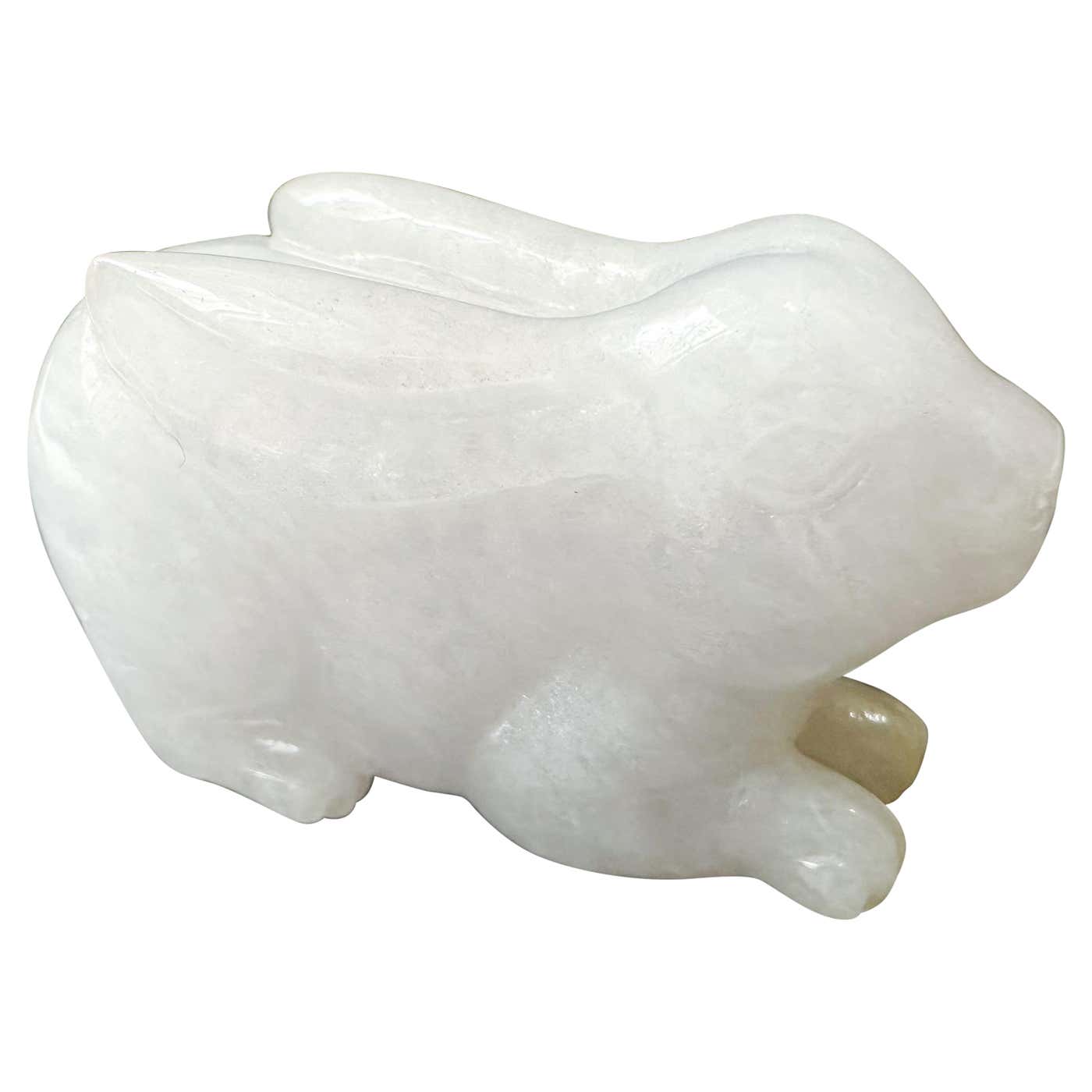 Natural Myanmar Handcrafted Rabbit Loose White Jade Jadeite, Big Bunny ...