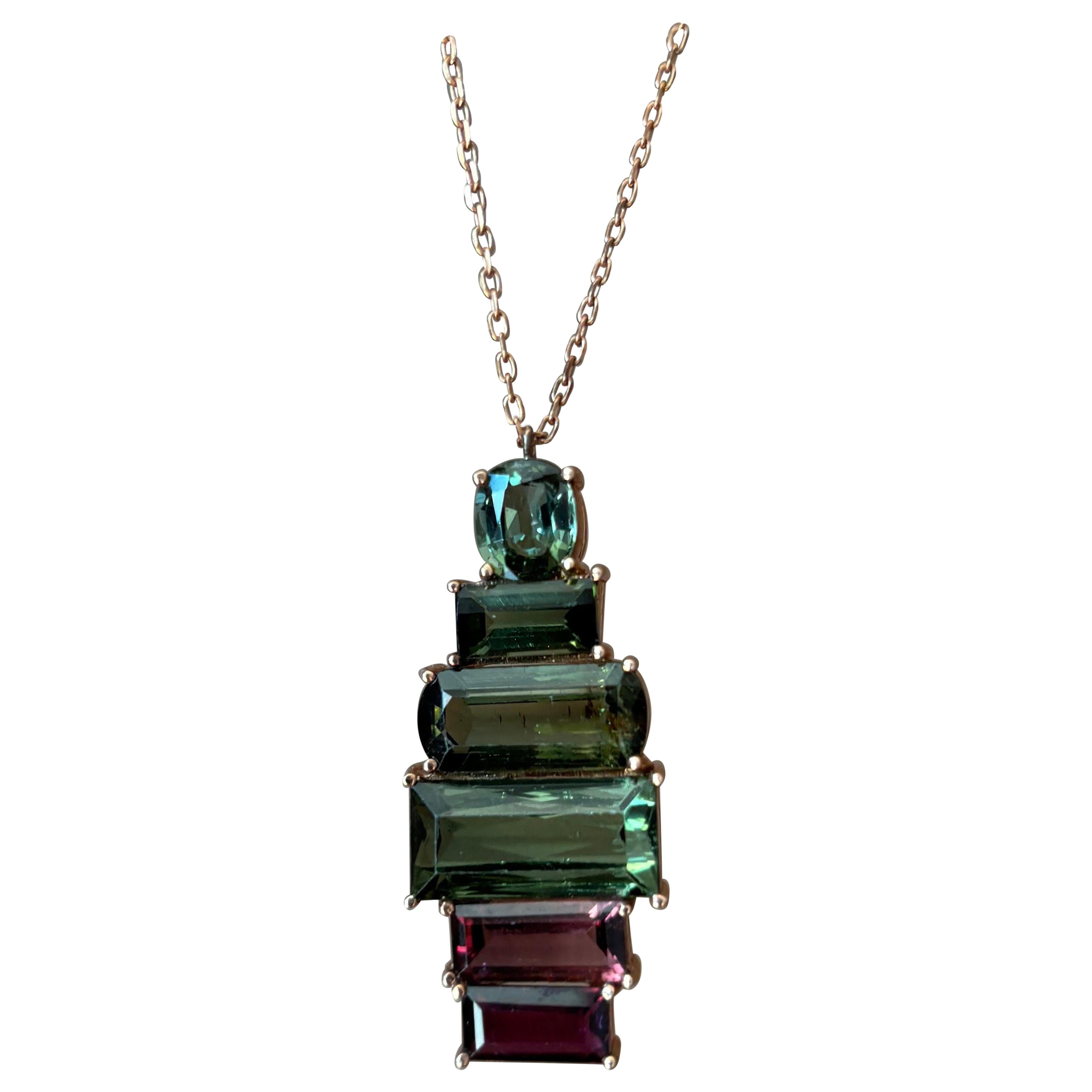 18.65 Carat Tourmaline and 18K Rose Gold Pendant