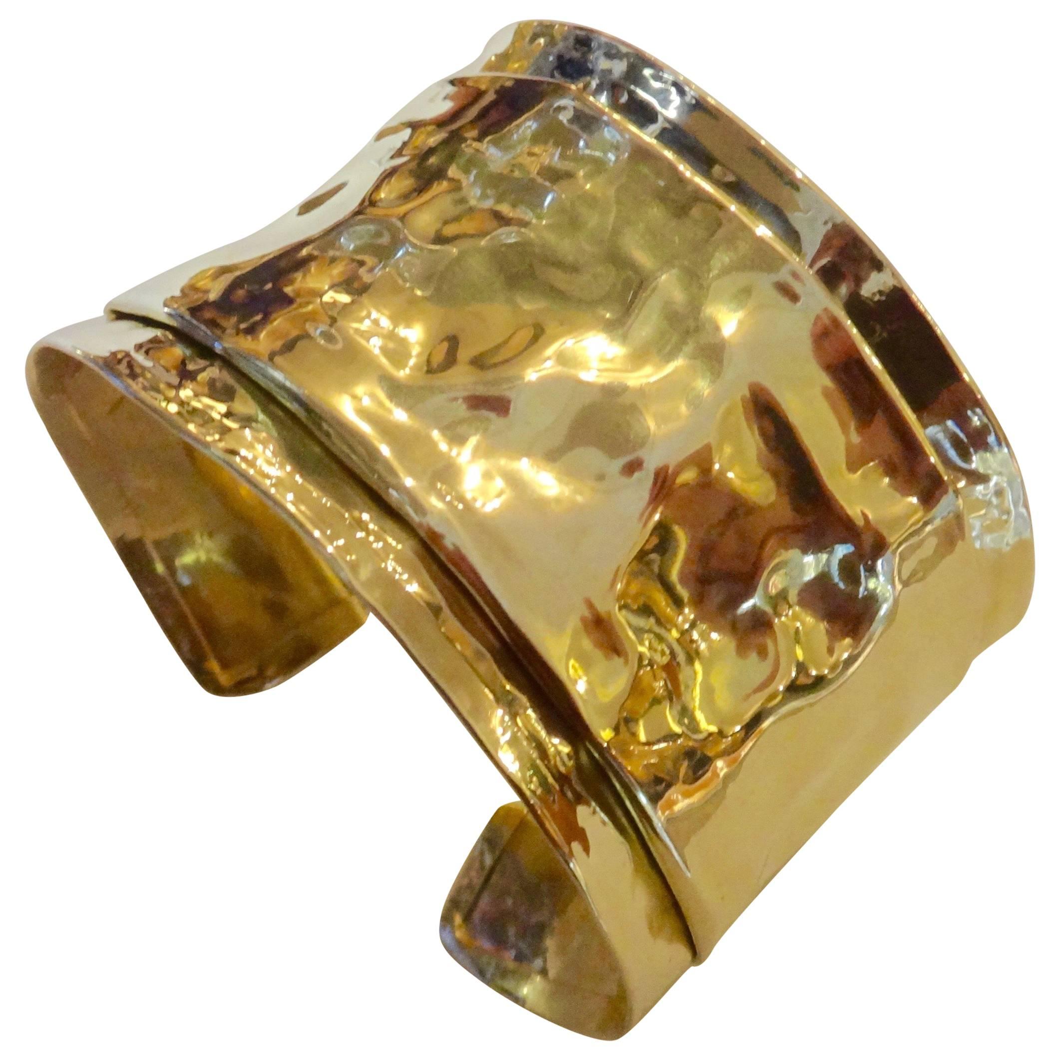 Michael Kneebone Folded Gold Cuff Bracelet