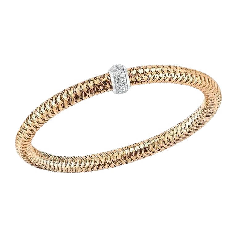 Roberto Coin Primavera 18K Rose&White Gold 0.22CT Diamond Bracelet 557183AHBAX0