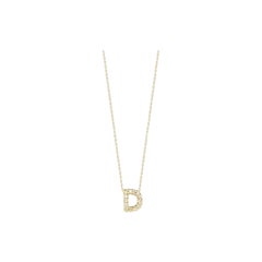 Roberto Coin Love Letter D Pendant Yellow Gold and Diamonds 001634AYCHXD