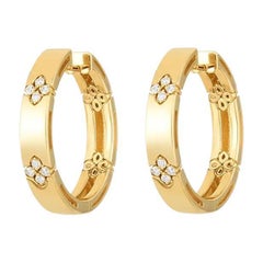 Roberto Coin Yellow Gold Diamond Flower Hoop Earring 8882991AYERX
