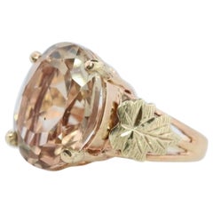 Black Hills Gold Ring. 10k 12k Natural Imperial Topaz Multi-Tone Black Hills