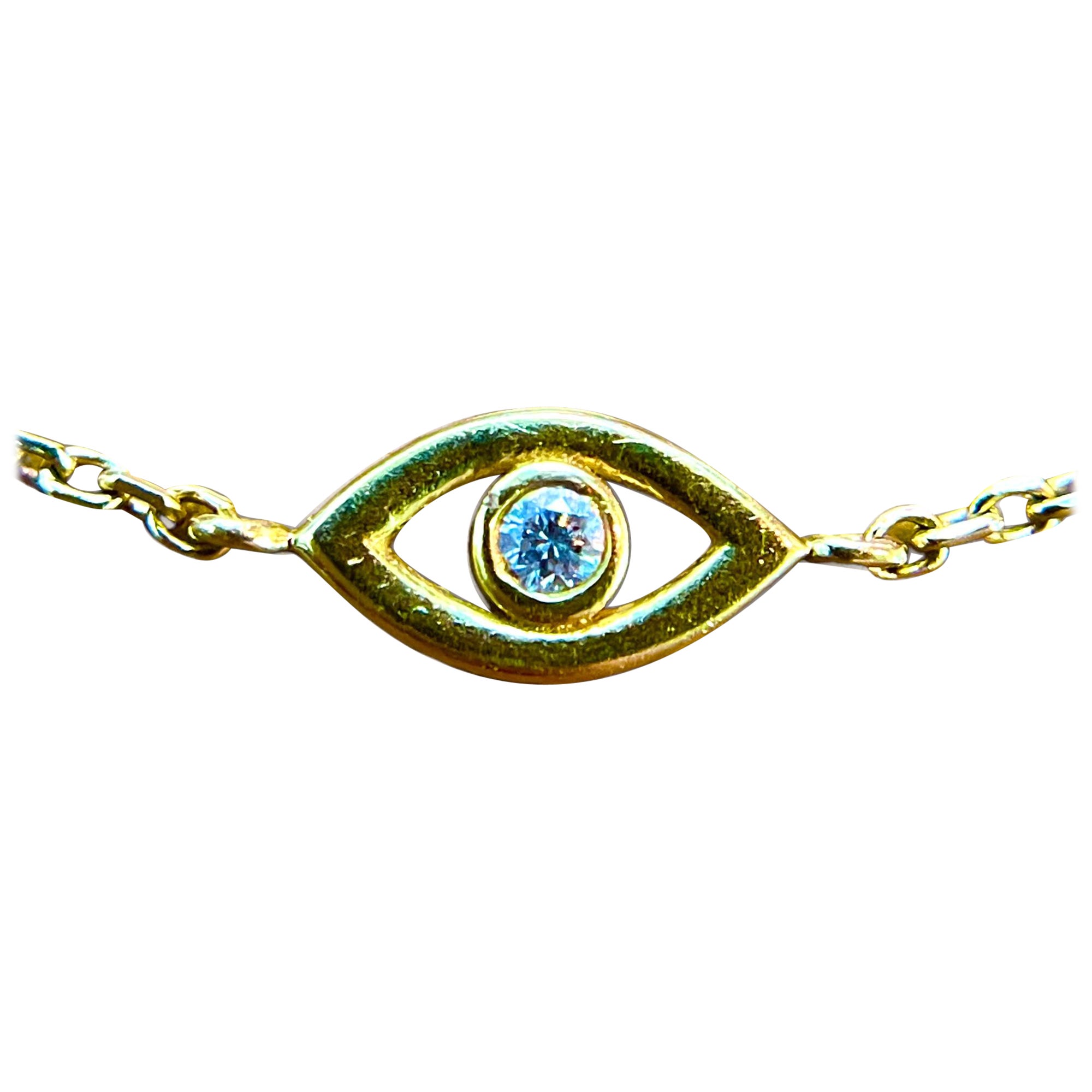 Guardian Charm: 14K Gelbgold Evil Eye Armband