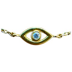 Guardian Charm: 14K Gelbgold Evil Eye Armband