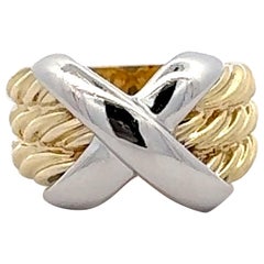 Vintage David Yurman Cable Classics X Crossover Ring 18K Gold