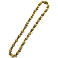 1980s Ilias Lalaounis Gold Bead Necklace