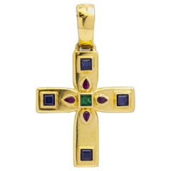 Cartier 18 Karat Yellow Gold Byzantine Cross