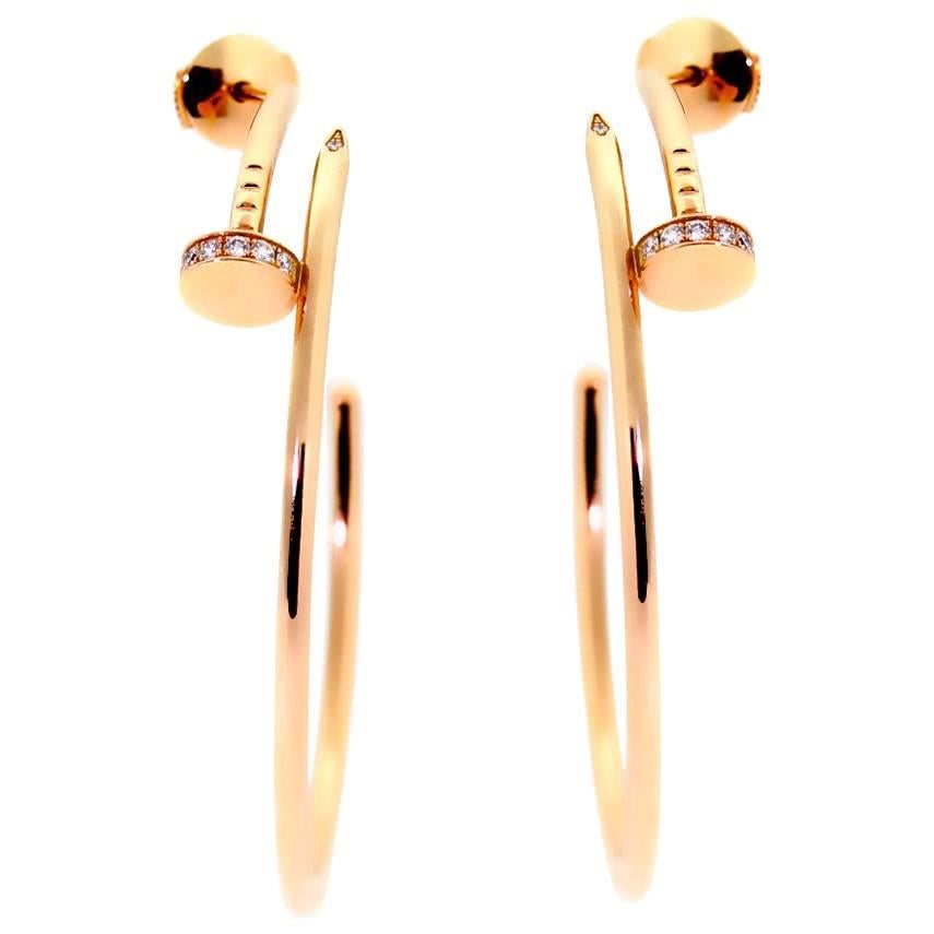 Cartier Juste Un Clou Diamond Gold Earrings