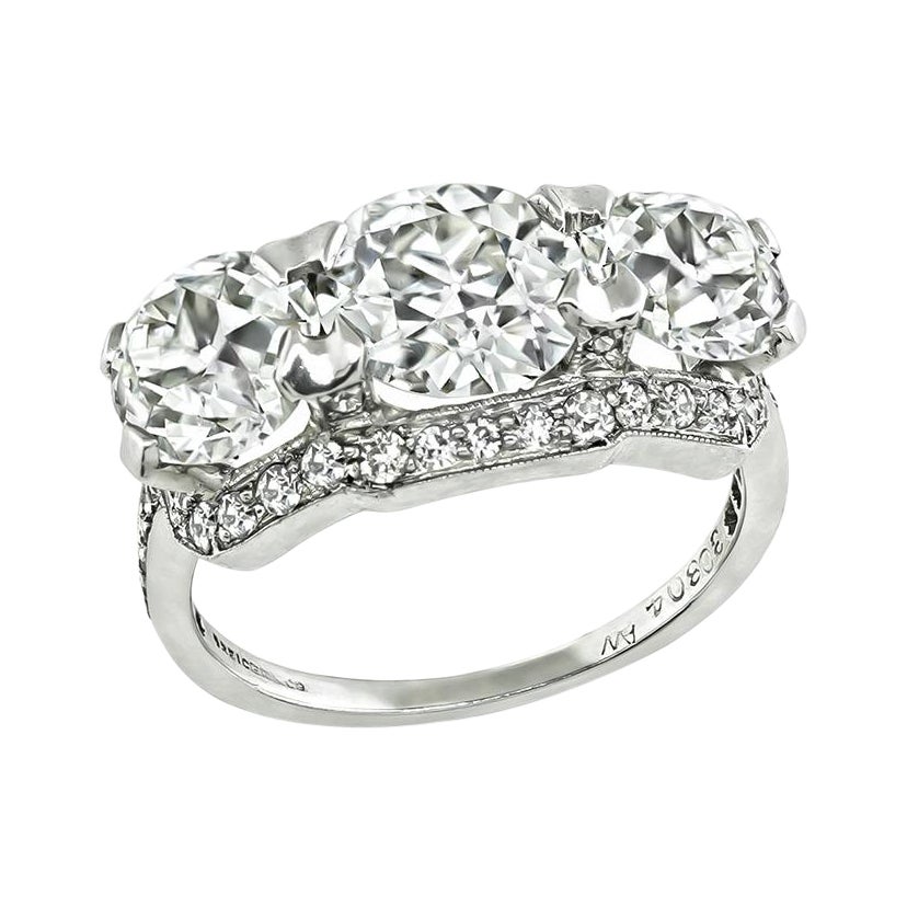 Art Deco GIA Certified 4.03cttw Diamond Anniversary Ring