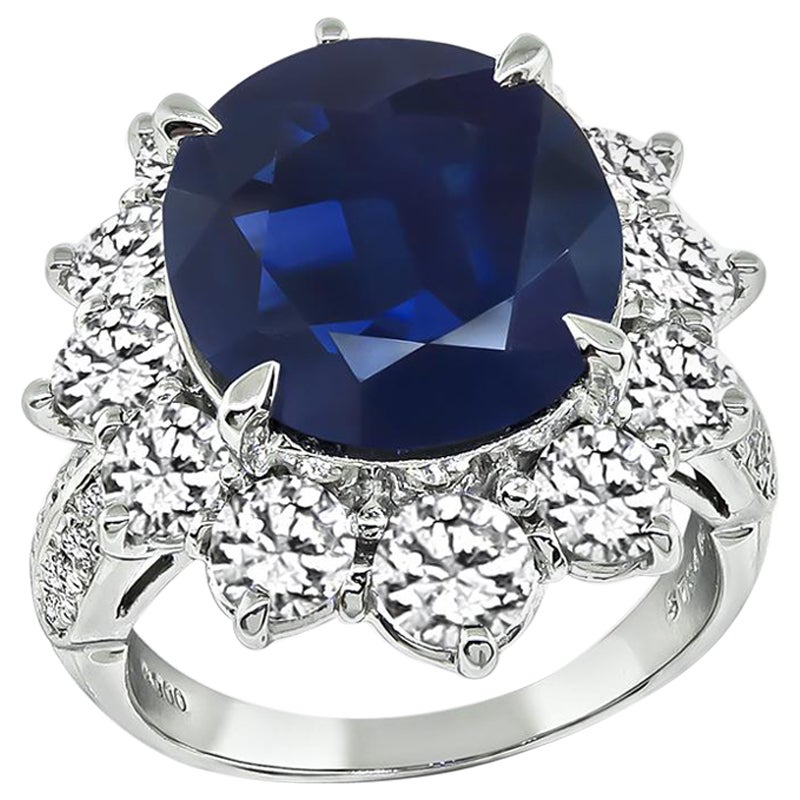 7.34ct Ceylon Sapphire 2.52ct Diamond Engagement Ring