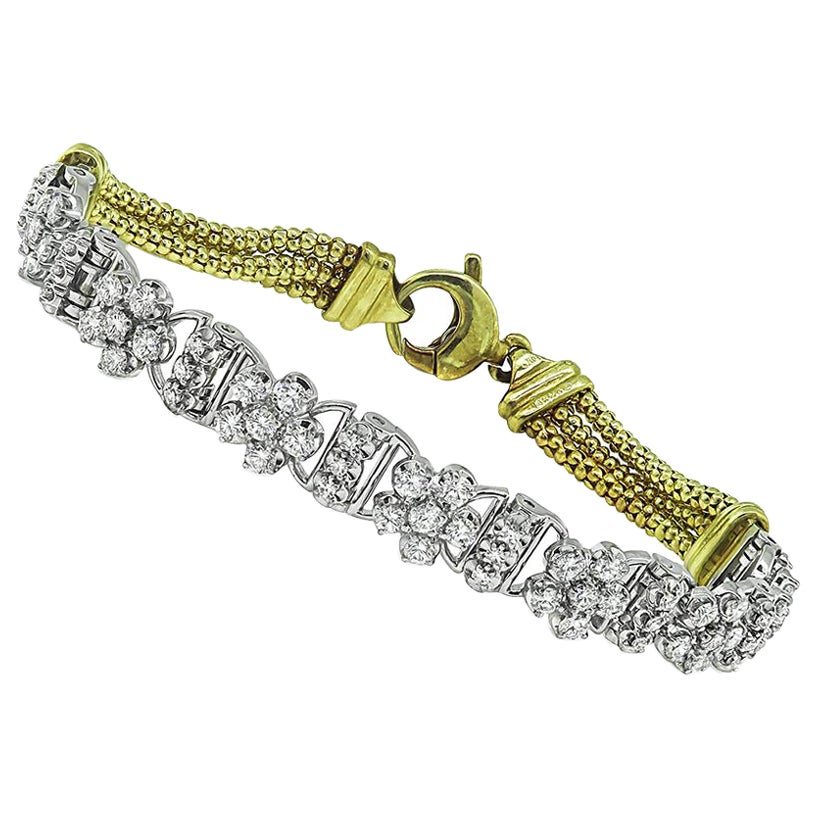 Jabel 2.50ct Diamond Yellow and White Gold Bracelet For Sale
