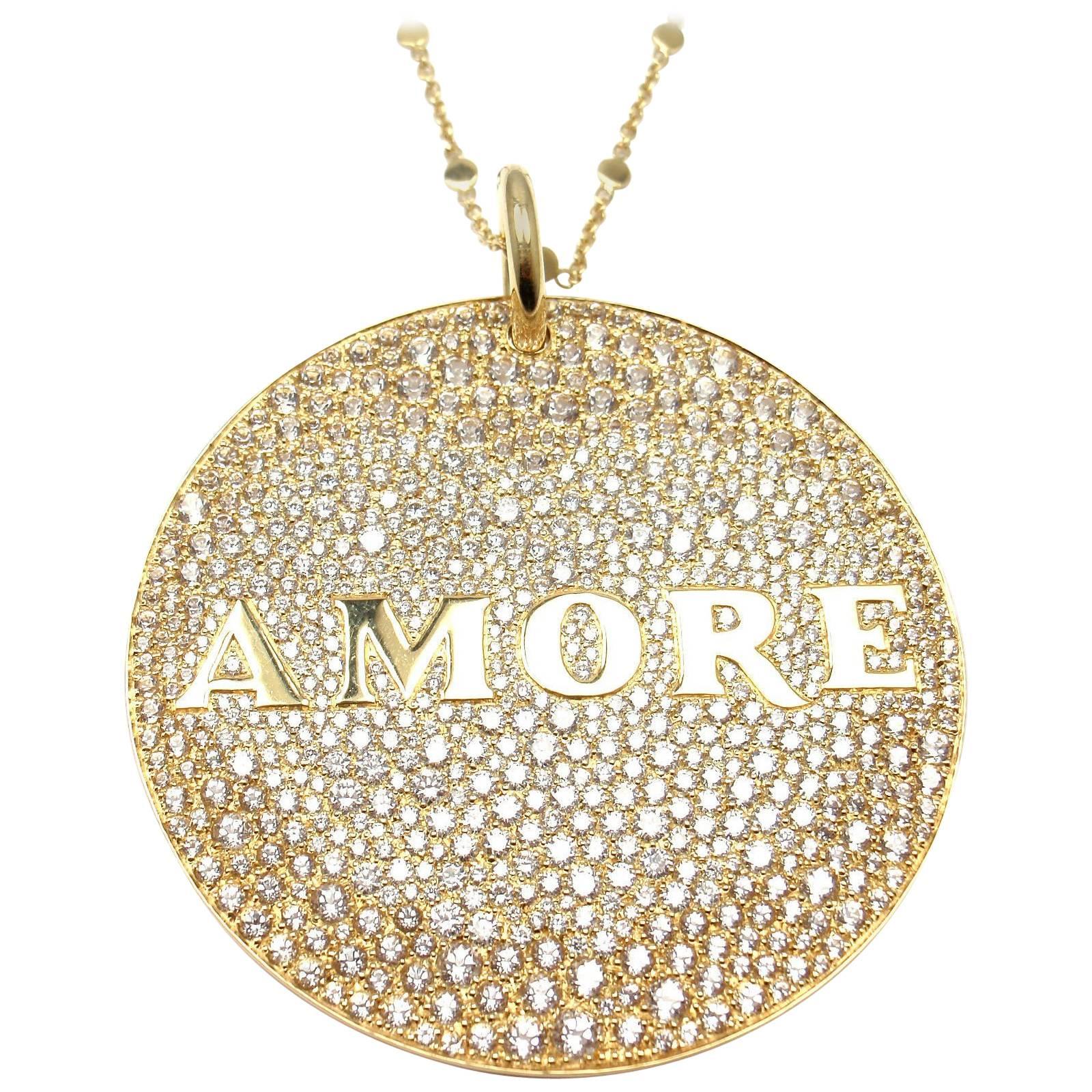 Pasquale Bruni Profondo Amore Diamond Yellow Gold Pendant Necklace