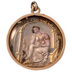 Georgian Essex Crystal Pendant 18 k Yellow Gold