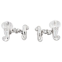 Chantecler Manschettenknöpfe mit graviertem Bergkristall und Diamanten aus 18k Gold