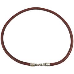 Bulgari Burgundy Leather Cord Necklace