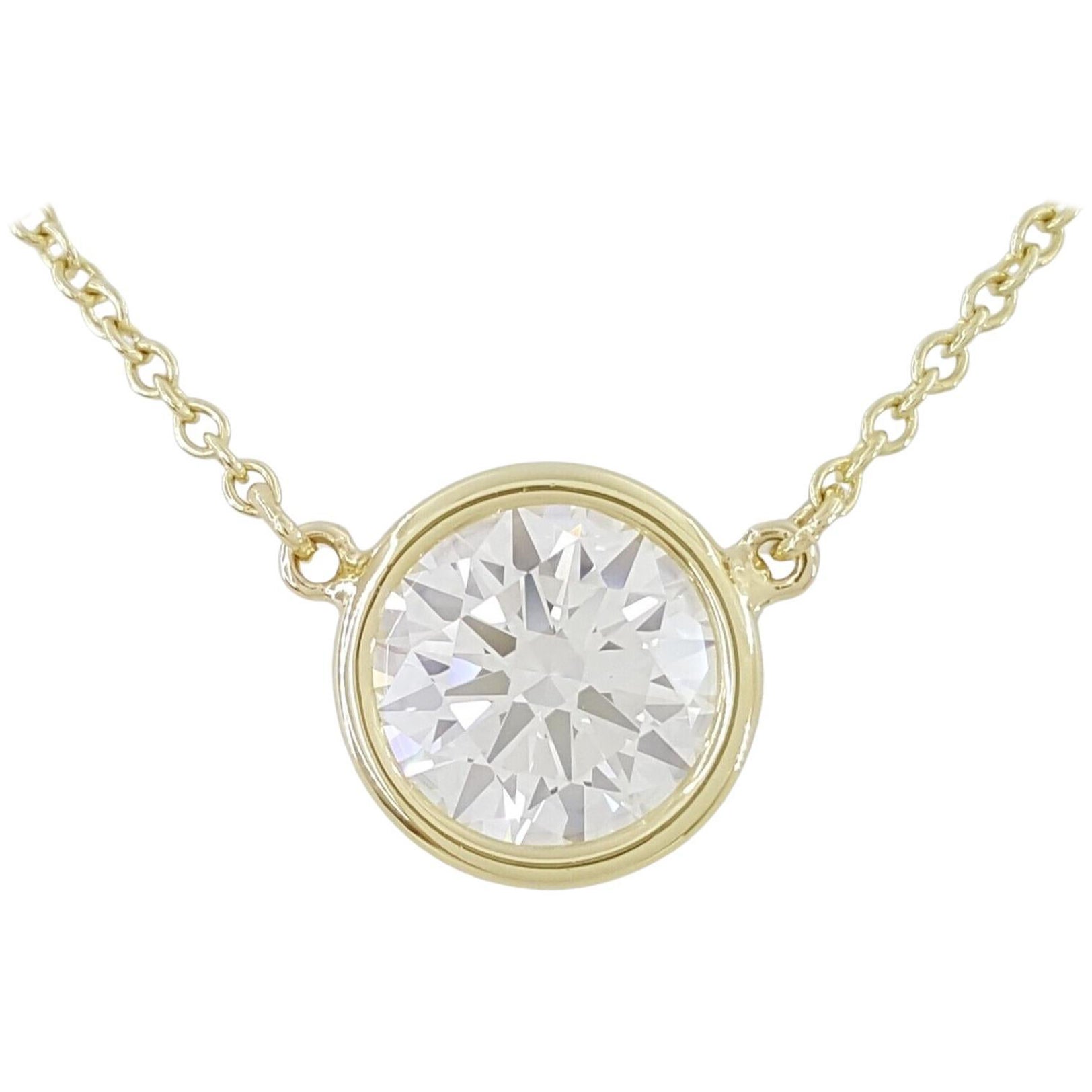Tiffany & Co. Diamond-Large-Round Necklace 18K Yellow Gold For Sale