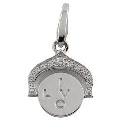 Cartier Diamond 18k White Gold Rotating "I Love You" Flip Charm Pendant