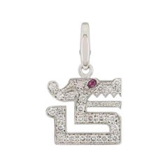 Cartier Ciondolo con diamante e rubino in oro bianco 18 carati Le Baiser Du Dragon