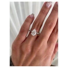 Anello di fidanzamento Hidden Halo in oro massiccio 14k Anello di Moissanite 2CT Anello nuziale
