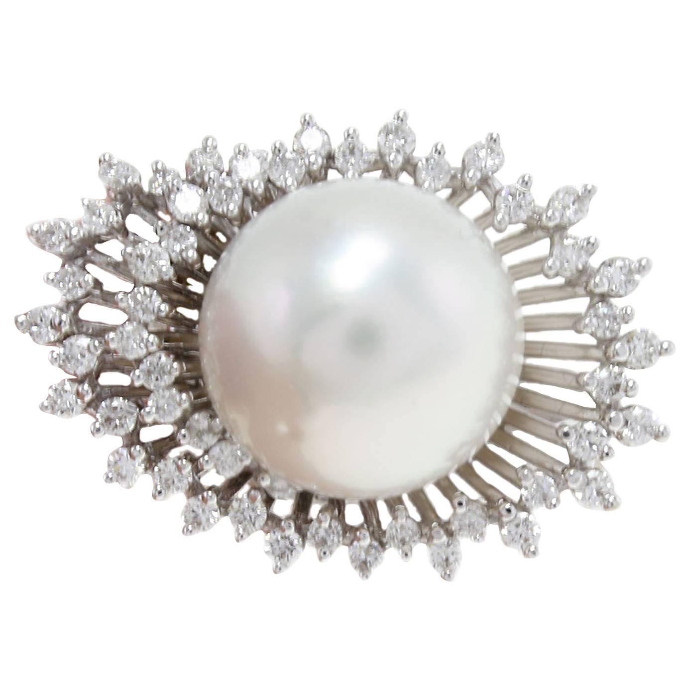 Pearl Diamonds 18 kt Gold Crown For Sale