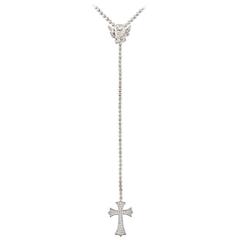 Stunning Edouard Nahum Fully Loaded 14.66 Carat Diamond Angel and Cross Necklace 12
