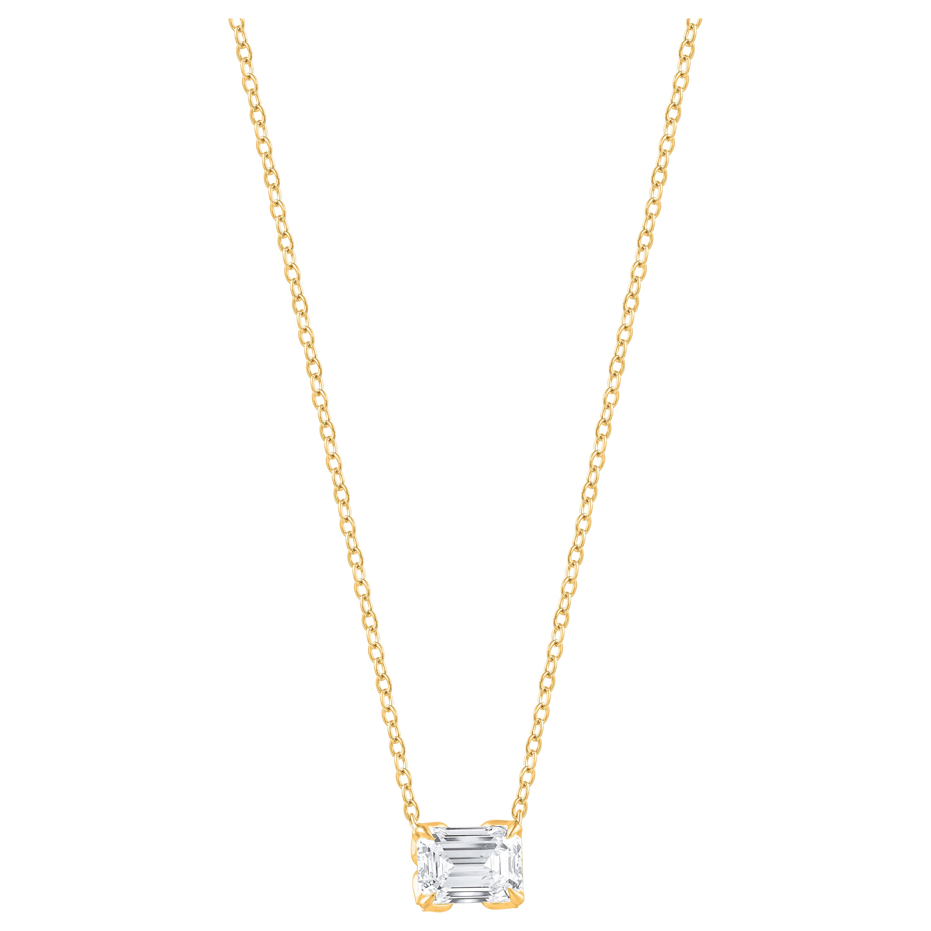 Harakh GIA Certified 0.91 Carat Solitaire Diamond Pendant Necklace in 18 Kt Gold